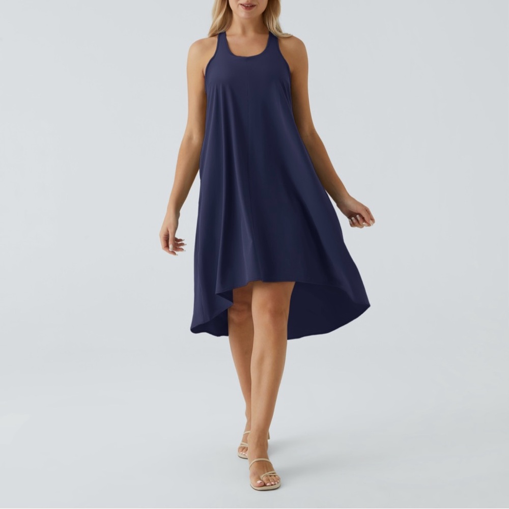 HALARA Navy Blue High-Low Tank Dress